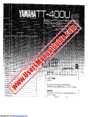 Ver TT-400 pdf EL MANUAL DEL PROPIETARIO