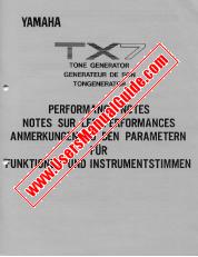Voir TX7 pdf Performance Notes (Image)