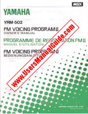 Vezi YRM-502 pdf Manualul proprietarului (imagine)
