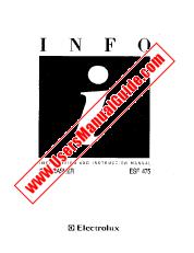Vezi ESF475 pdf Manual de utilizare - Numar Cod produs: 911713023