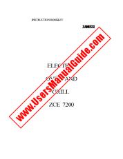 Voir ZCE7200 pdf Mode d'emploi - Nombre Code produit: 948515010
