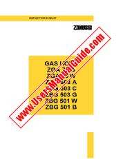 Voir ZBG501W pdf Mode d'emploi - Nombre Code produit: 949730457