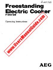 Ver F640DG pdf Manual de instrucciones - Código de número de producto: 611250960