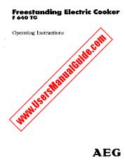 Vezi F640TG pdf Manual de utilizare - Numar Cod produs: 611250947