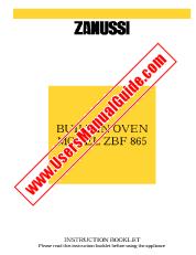 View ZBF865N pdf Instruction Manual - Product Number Code:949711082