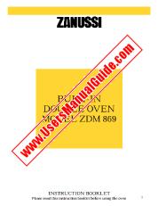 Visualizza ZDM869X pdf Manuale di istruzioni - Codice prodotto:949700074