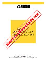 View ZDF866W pdf Instruction Manual - Product Number Code:949700078