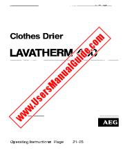 Vezi Lavatherm 400 pdf Manual de utilizare - Numar Cod produs: 607526902