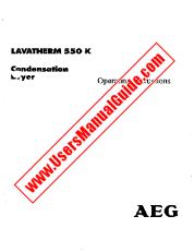 Vezi Lavatherm 550 K pdf Manual de utilizare - Numar Cod produs: 607618906