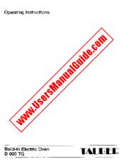 View B600TG SB pdf Instruction Manual - Product Number Code:611564909