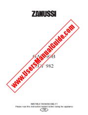 Ver ZGF982X pdf Manual de instrucciones - Código de número de producto: 949750261