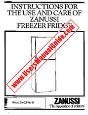 Ver ZF36/45 pdf Manual de instrucciones - Código de número de producto: 924626004