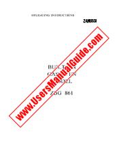 Voir ZBG861B pdf Mode d'emploi - Nombre Code produit: 944200083