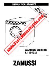 View FJ1040/A pdf Instruction Manual - Product Number Code:914787004