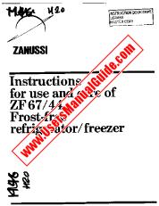 Ver ZF67/44 pdf Manual de instrucciones
