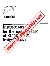 Ver ZF72/55M pdf Manual de instrucciones