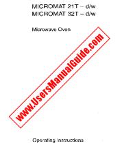 Vezi Micromat 21 T D pdf Manual de utilizare - Numar Cod produs: 611842948
