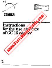 Ver GC16 pdf Manual de instrucciones