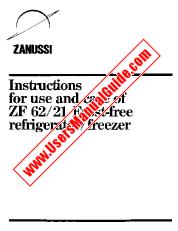 Ver ZF62/21FF pdf Manual de instrucciones - Código de número de producto: 925750004