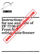 Voir ZF77/30FF pdf Mode d'emploi - Nombre Code produit: 925760012