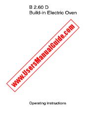Vezi B2.60D SB pdf Manual de utilizare - Numar Cod produs: 611565927