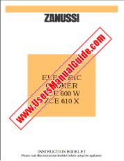 Voir ZCE600W pdf Mode d'emploi - Nombre Code produit: 947760103