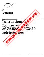 Ver ZC2450R pdf Manual de instrucciones