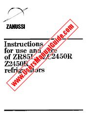Ver ZR85L pdf Manual de instrucciones