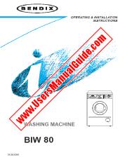 Voir BiW80 pdf Mode d'emploi - Nombre Code produit: 914283008