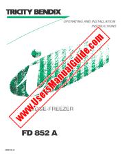 Voir FD852A pdf Mode d'emploi - Nombre Code produit: 925601649