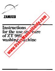 Ver ZT989 pdf Manual de instrucciones