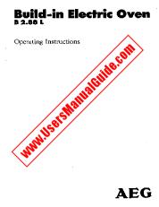 Ver B2.88L D pdf Manual de instrucciones - Código de número de producto: 611563954