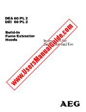 View DEA 60 PL2 D pdf Instruction Manual - Product Number Code:610419958
