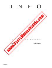 Ver EU1322T pdf Manual de instrucciones - Código de número de producto: 922720752