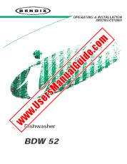 Voir BDW52 pdf Mode d'emploi - Nombre Code produit: 911832038