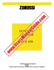 Ver ZCE630X pdf Manual de instrucciones - Código de número de producto: 947730187