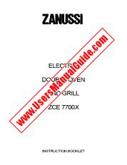 Ver ZCE7700X pdf Manual de instrucciones - Código de número de producto: 948522022