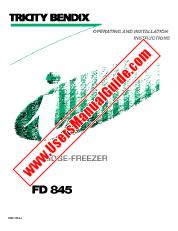 Voir FD845 pdf Mode d'emploi - Nombre Code produit: 925590742
