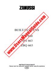 Ver ZBF660W pdf Manual de instrucciones - Código de número de producto: 949711206