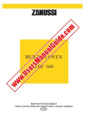 View ZBF360X pdf Instruction Manual - Product Number Code:949711205