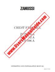 Voir ZCF92A pdf Mode d'emploi - Nombre Code produit: 920720033