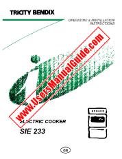 Visualizza SIE233B pdf Manuale di istruzioni - Codice prodotto:943265112