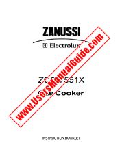 Ver ZCG7551XN pdf Manual de instrucciones - Código de número de producto: 943206097