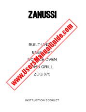 View ZUQ875 pdf Instruction Manual - Product Number Code:944171300
